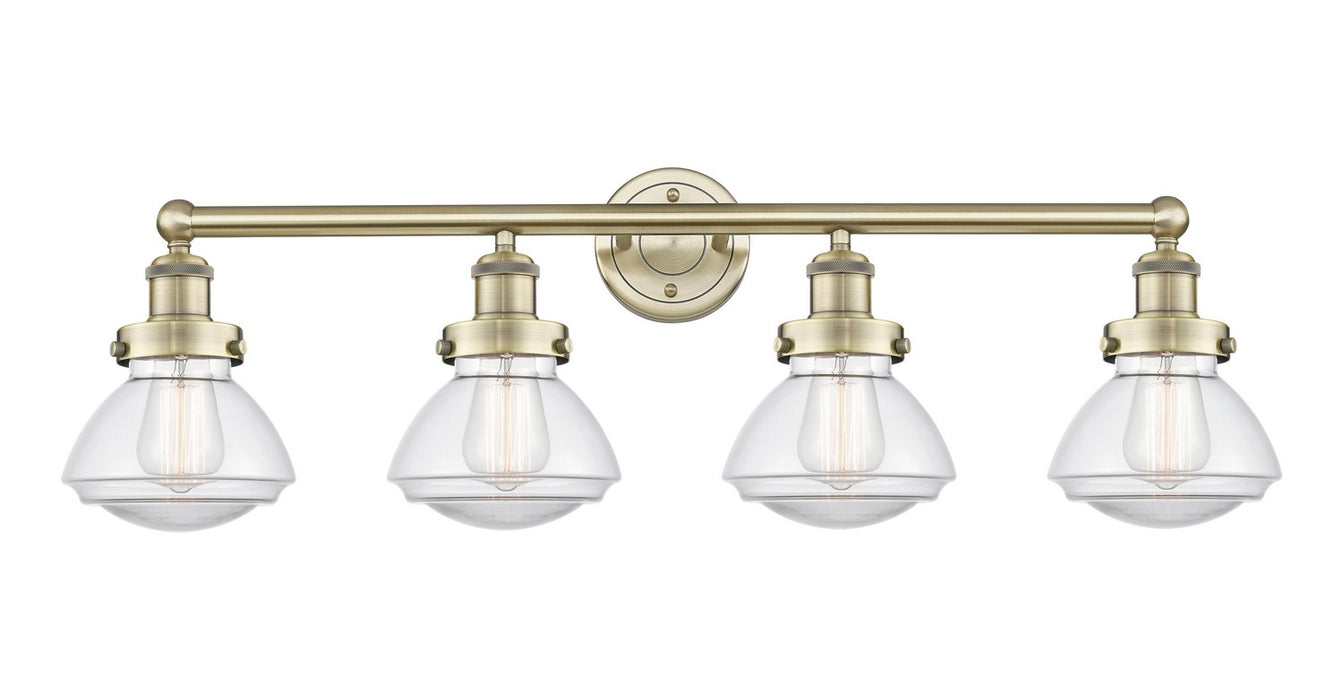 Innovations 616-4W-AB-G322 Four Light Bath Vanity, Antique Brass