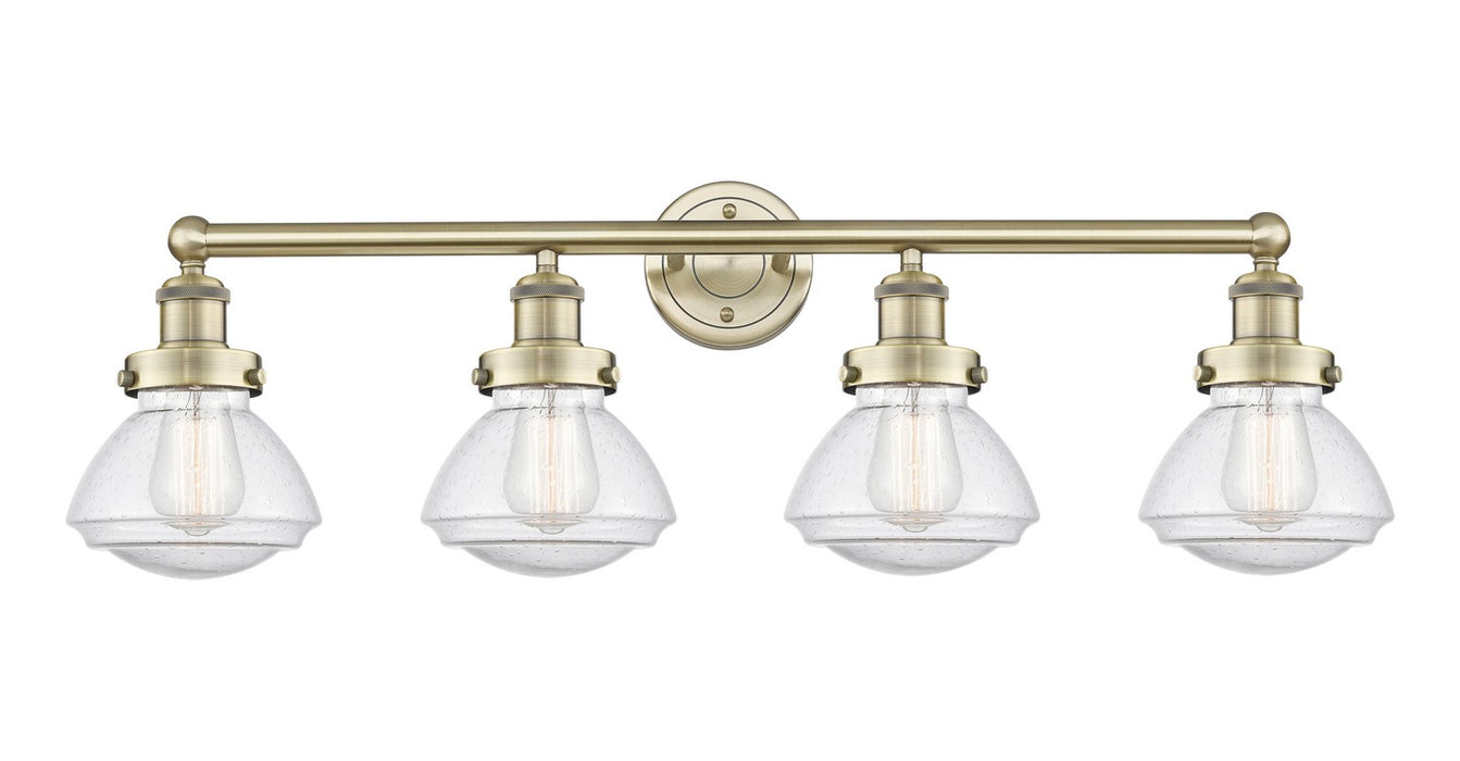 Innovations 616-4W-AB-G324 Four Light Bath Vanity, Antique Brass