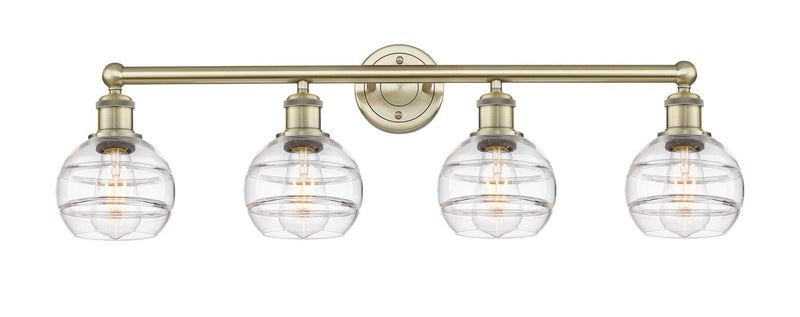 Innovations 616-4W-AB-G556-6CL Four Light Bath Vanity, Antique Brass