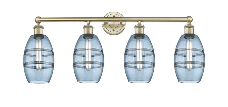 Innovations 616-4W-AB-G557-6BL Four Light Bath Vanity, Antique Brass