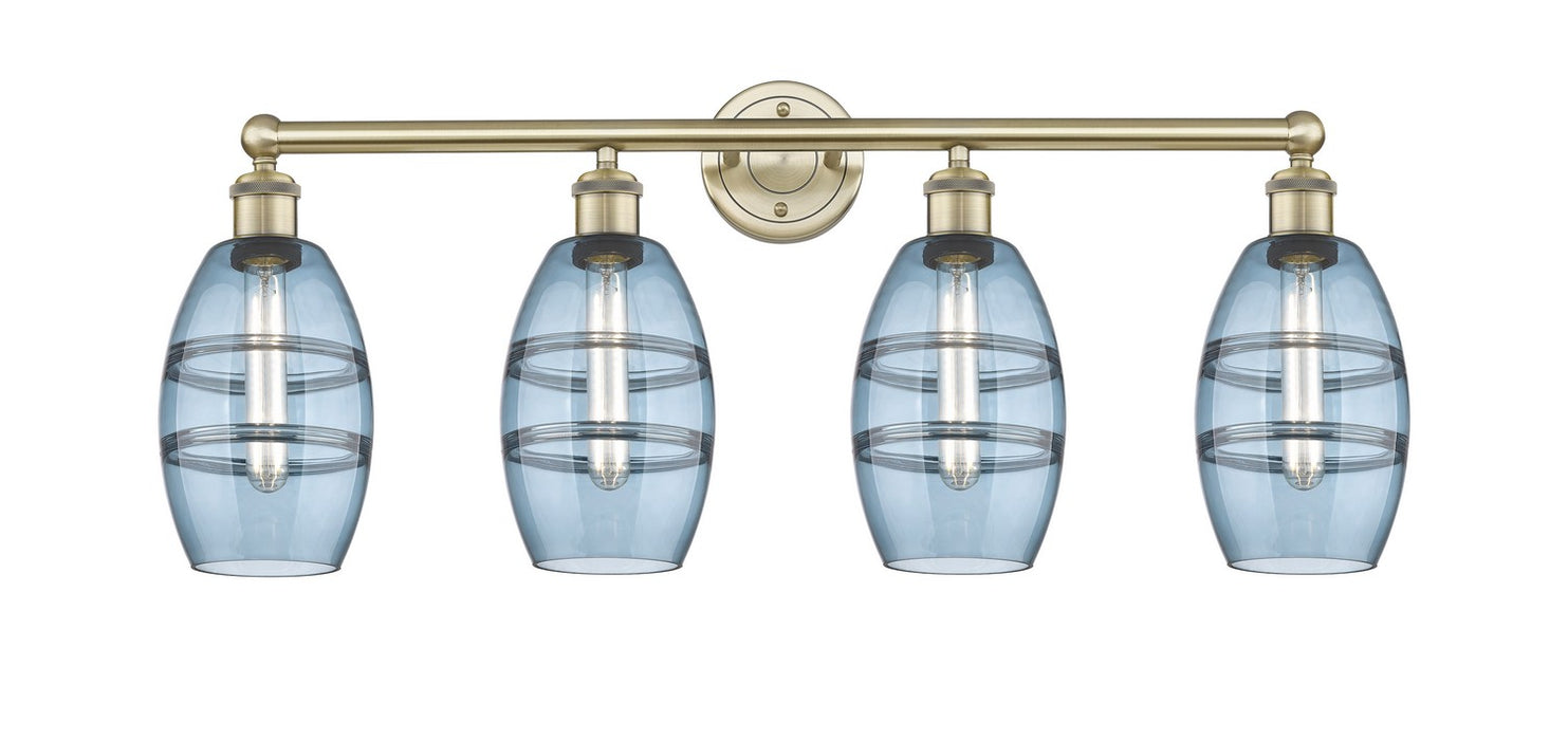 Innovations 616-4W-AB-G557-6BL Four Light Bath Vanity, Antique Brass