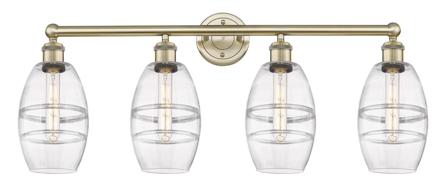 Innovations 616-4W-AB-G557-6CL Four Light Bath Vanity, Antique Brass