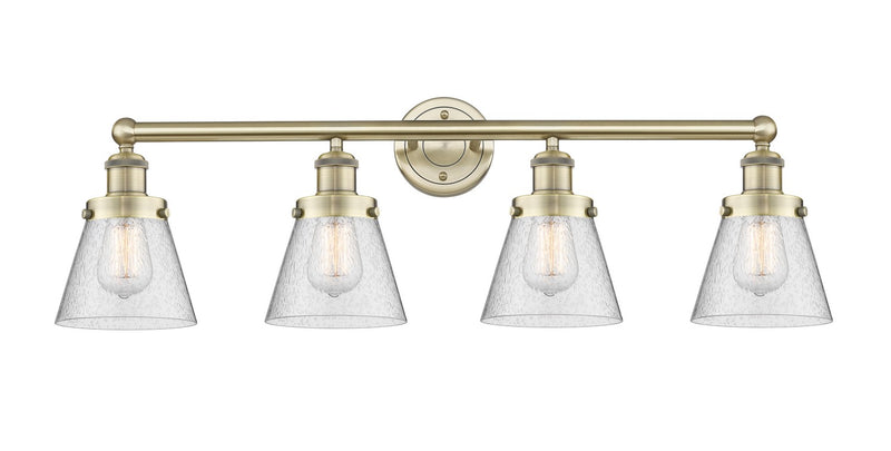 Innovations 616-4W-AB-G64 Four Light Bath Vanity, Antique Brass