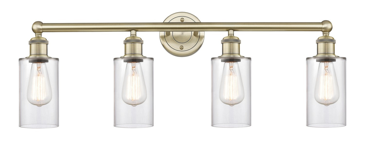 Innovations 616-4W-AB-G802 Four Light Bath Vanity, Antique Brass