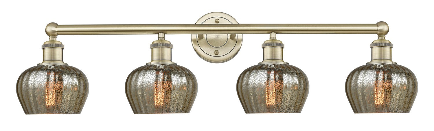 Innovations 616-4W-AB-G96 Four Light Bath Vanity, Antique Brass