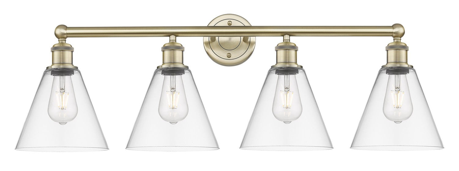Innovations 616-4W-AB-GBC-82 Four Light Bath Vanity, Antique Brass