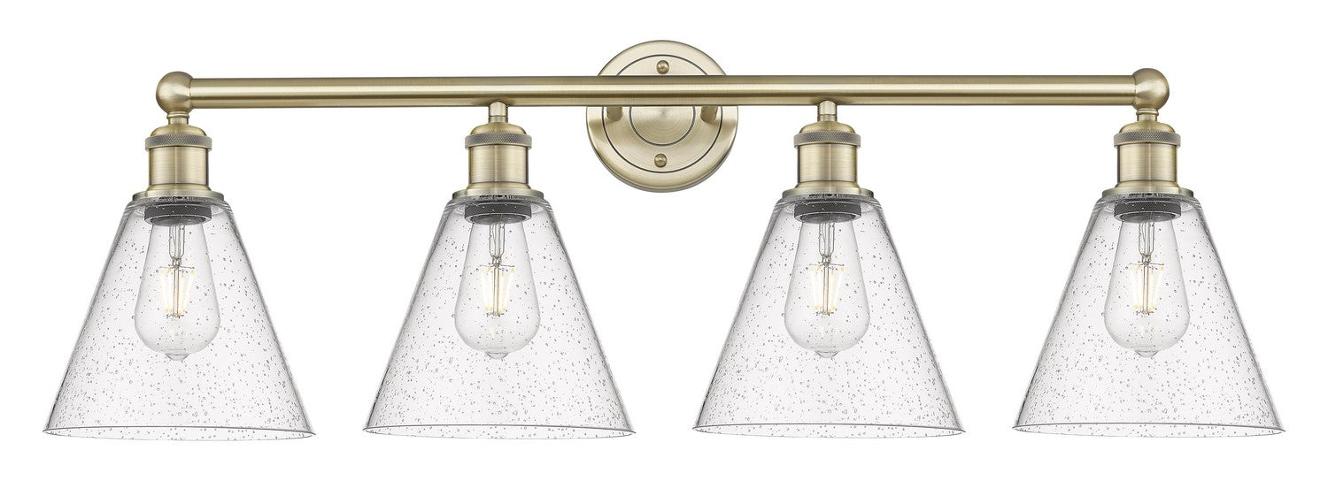 Innovations 616-4W-AB-GBC-84 Four Light Bath Vanity, Antique Brass