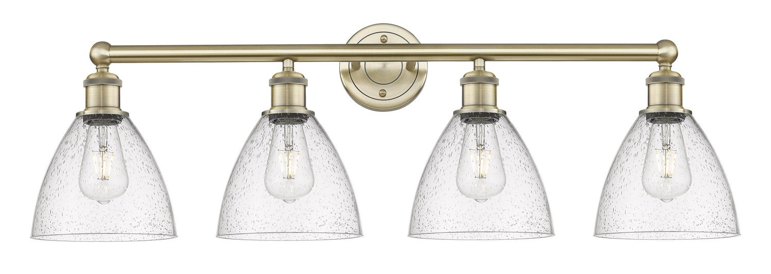 Innovations 616-4W-AB-GBD-754 Four Light Bath Vanity, Antique Brass