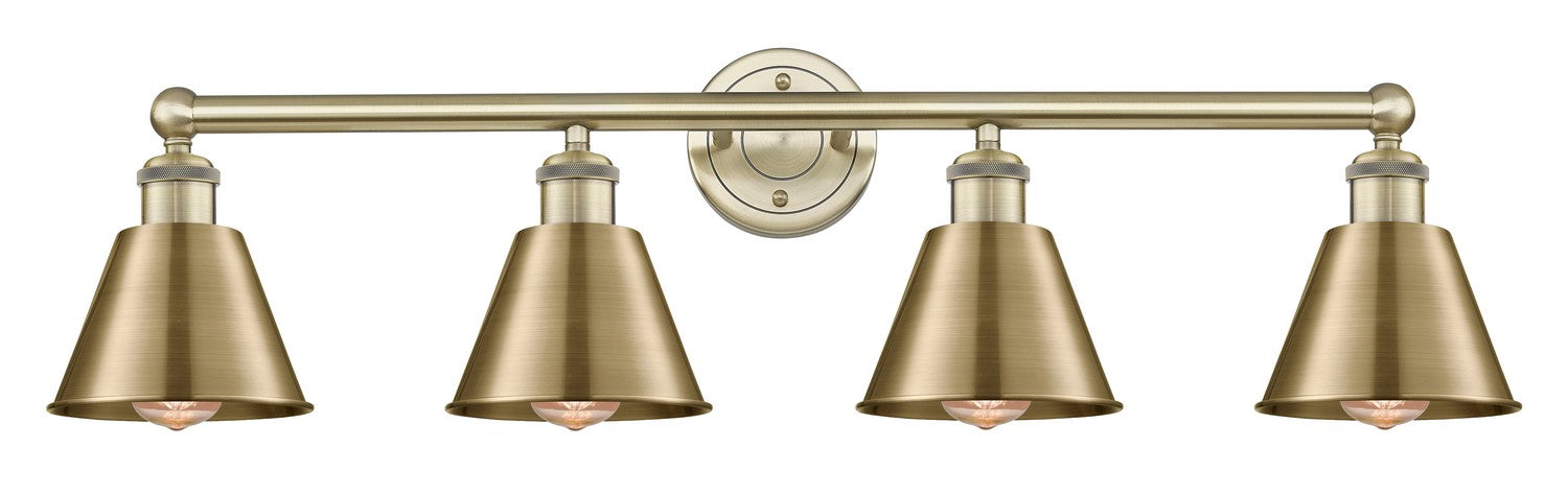 Innovations 616-4W-AB-M8-AB Four Light Bath Vanity, Antique Brass