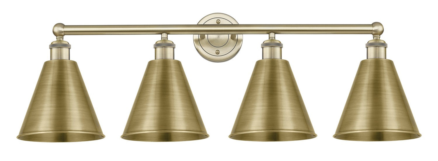 Innovations 616-4W-AB-MBC-8-AB Four Light Bath Vanity, Antique Brass