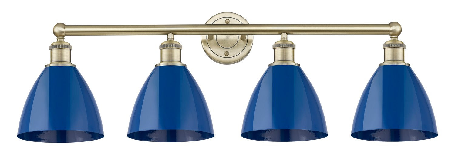Innovations 616-4W-AB-MBD-75-BL Four Light Bath Vanity, Antique Brass