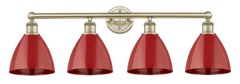 Innovations 616-4W-AB-MBD-75-RD Four Light Bath Vanity, Antique Brass