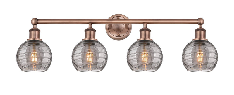 Innovations 616-4W-AC-G1213-6SM Four Light Bath Vanity, Antique Copper