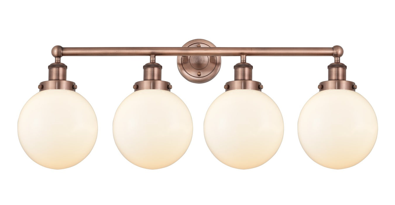 Innovations 616-4W-AC-G201-8 Four Light Bath Vanity, Antique Copper
