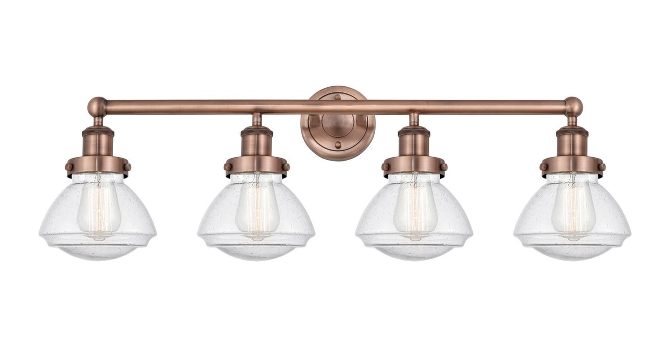 Innovations 616-4W-AC-G324 Four Light Bath Vanity, Antique Copper
