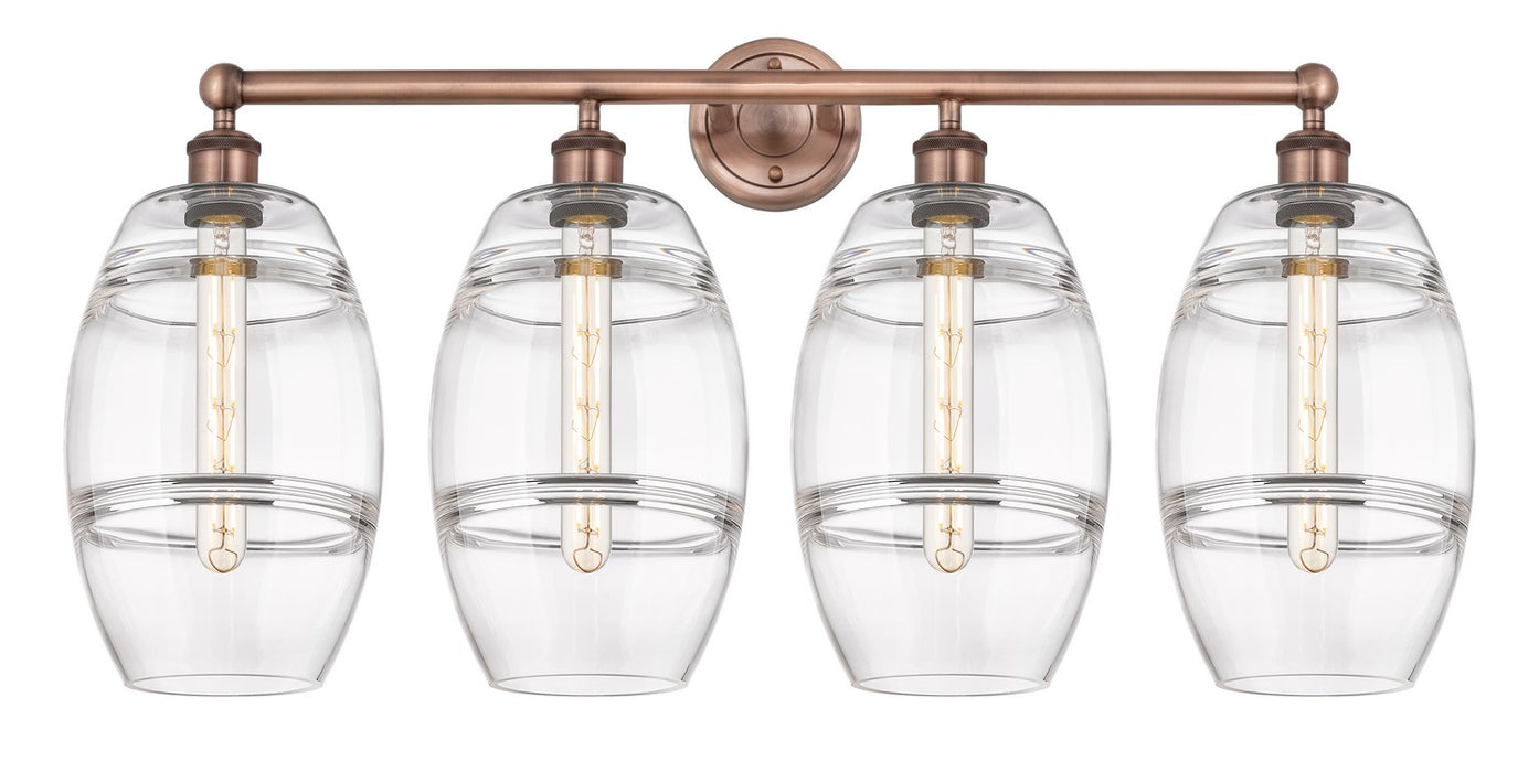 Innovations 616-4W-AC-G557-8CL Four Light Bath Vanity, Antique Copper