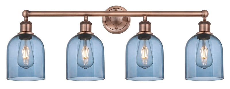 Innovations 616-4W-AC-G558-6BL Four Light Bath Vanity, Antique Copper