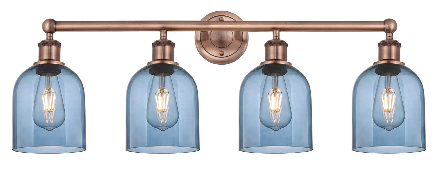 Innovations 616-4W-AC-G558-6BL Four Light Bath Vanity, Antique Copper