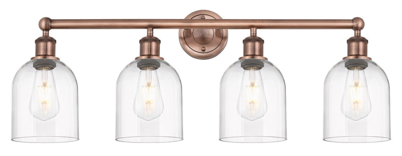 Innovations 616-4W-AC-G558-6CL Four Light Bath Vanity, Antique Copper