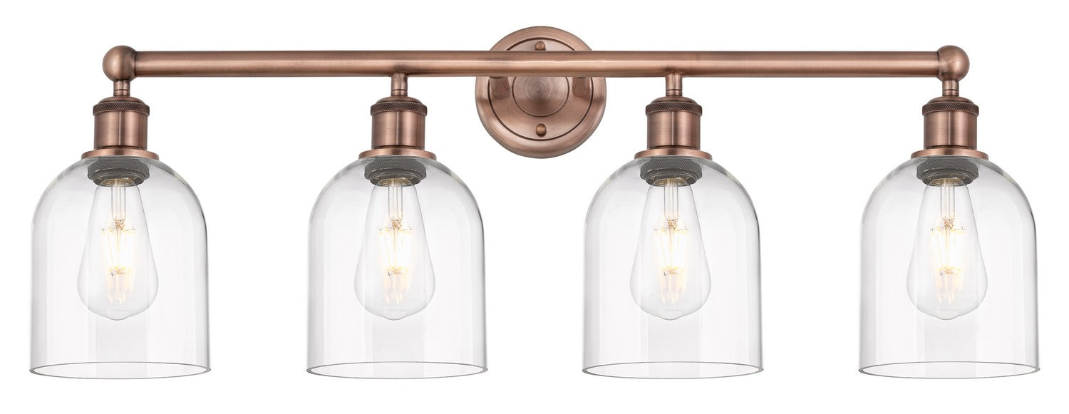 Innovations 616-4W-AC-G558-6CL Four Light Bath Vanity, Antique Copper
