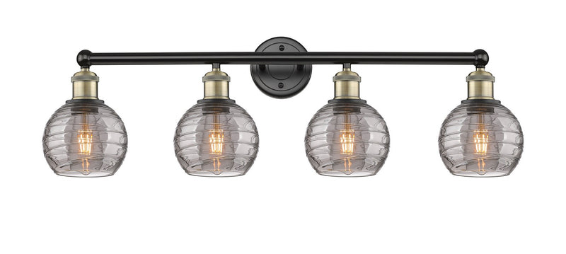 Innovations 616-4W-BAB-G1213-6SM Four Light Bath Vanity, Black Antique Brass