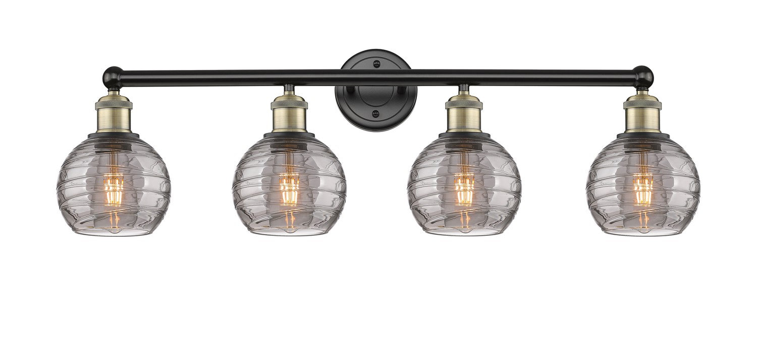 Innovations 616-4W-BAB-G1213-6SM Four Light Bath Vanity, Black Antique Brass