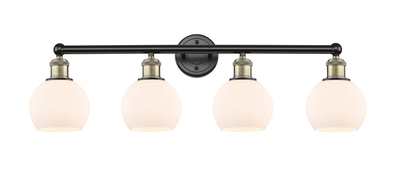 Innovations 616-4W-BAB-G121-6 Four Light Bath Vanity, Black Antique Brass