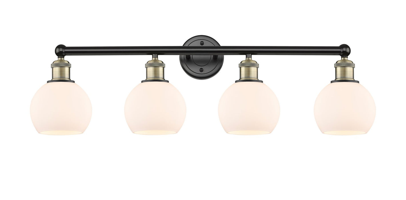 Innovations 616-4W-BAB-G121-6 Four Light Bath Vanity, Black Antique Brass