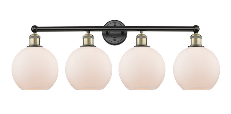 Innovations 616-4W-BAB-G121-8 Four Light Bath Vanity, Black Antique Brass