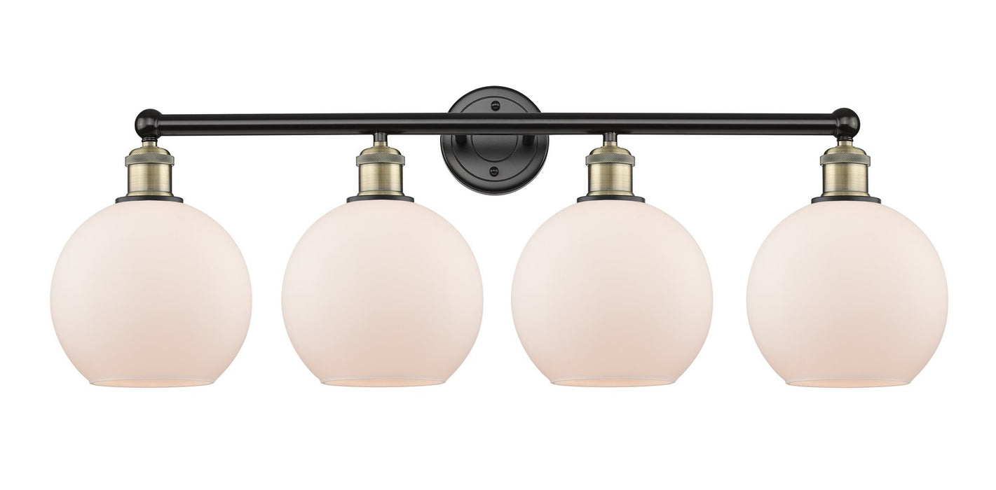 Innovations 616-4W-BAB-G121-8 Four Light Bath Vanity, Black Antique Brass