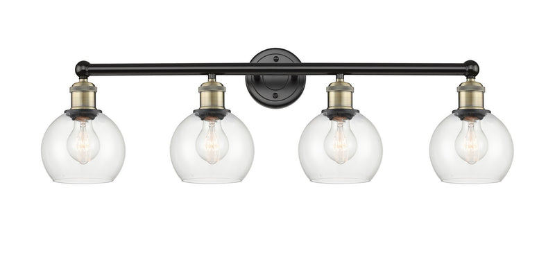 Innovations 616-4W-BAB-G122-6 Four Light Bath Vanity, Black Antique Brass