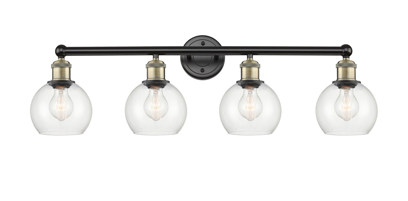 Innovations 616-4W-BAB-G122-6 Four Light Bath Vanity, Black Antique Brass