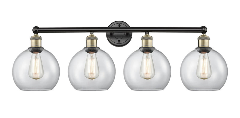 Innovations 616-4W-BAB-G122-8 Four Light Bath Vanity, Black Antique Brass