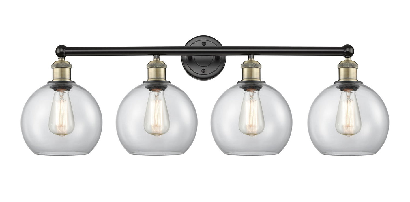 Innovations 616-4W-BAB-G122-8 Four Light Bath Vanity, Black Antique Brass