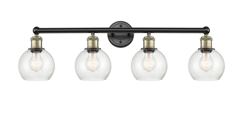 Innovations 616-4W-BAB-G124-6 Four Light Bath Vanity, Black Antique Brass
