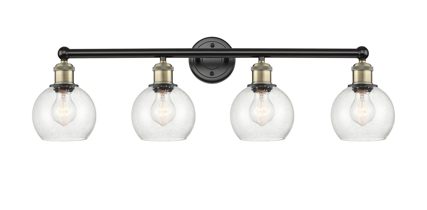 Innovations 616-4W-BAB-G124-6 Four Light Bath Vanity, Black Antique Brass