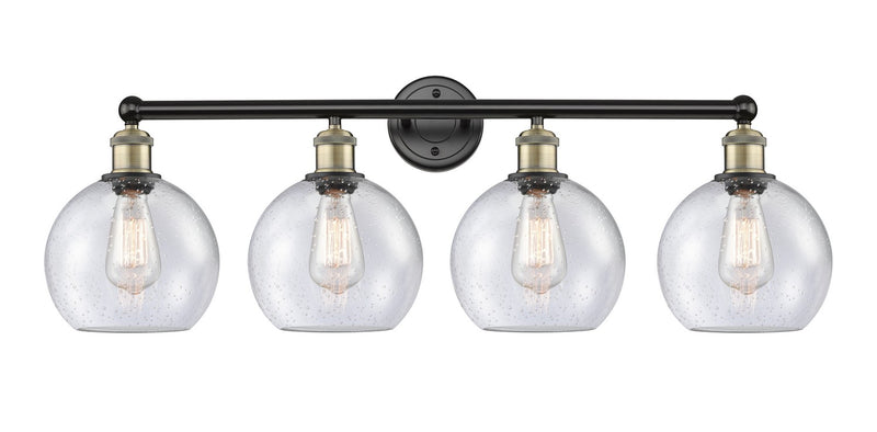 Innovations 616-4W-BAB-G124-8 Four Light Bath Vanity, Black Antique Brass