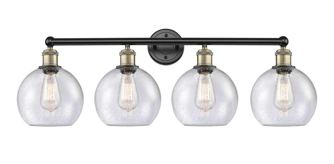 Innovations 616-4W-BAB-G124-8 Four Light Bath Vanity, Black Antique Brass