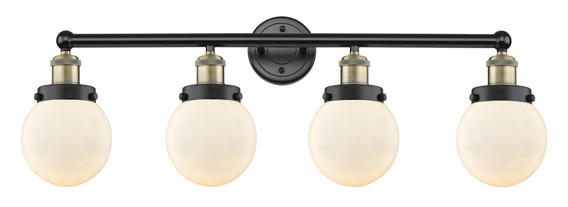 Innovations 616-4W-BAB-G201-6 Four Light Bath Vanity, Black Antique Brass