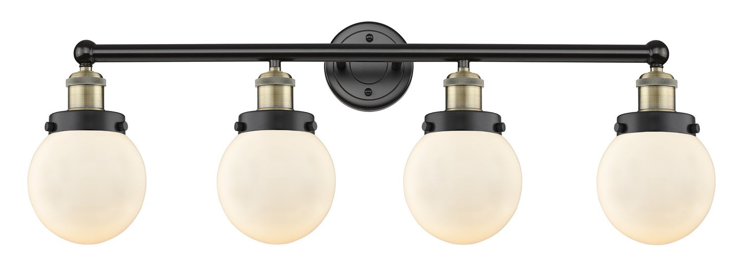 Innovations 616-4W-BAB-G201-6 Four Light Bath Vanity, Black Antique Brass