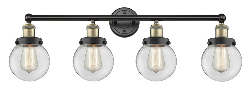 Innovations 616-4W-BAB-G202-6 Four Light Bath Vanity, Black Antique Brass