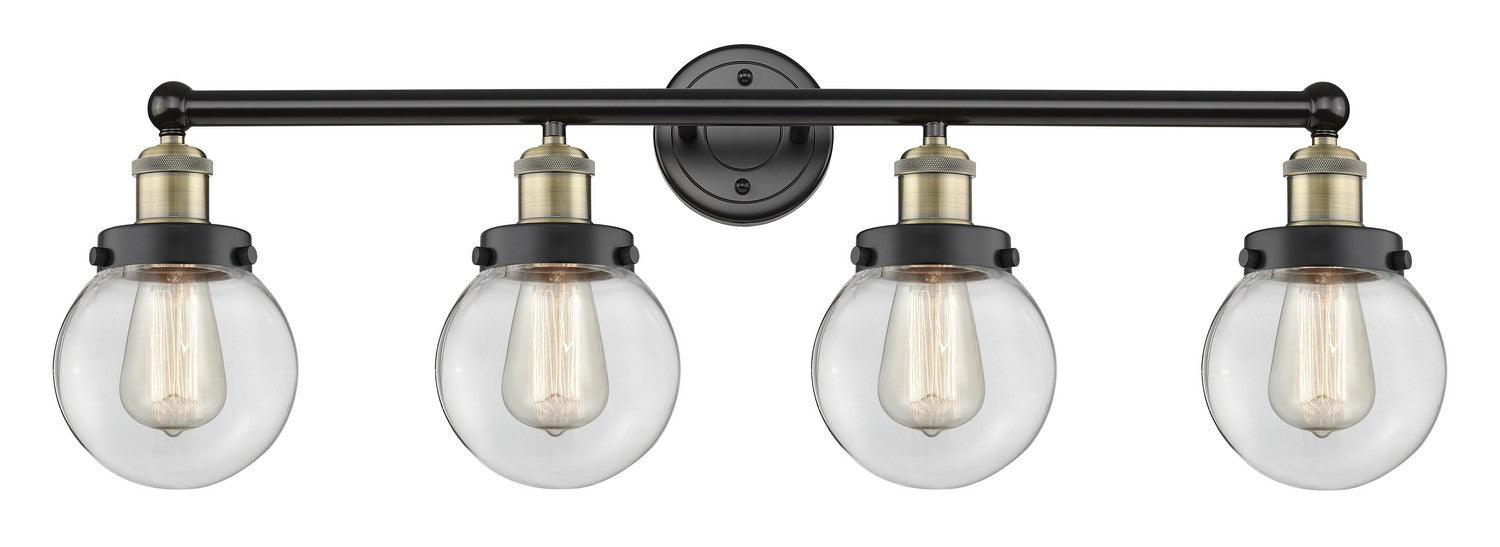 Innovations 616-4W-BAB-G202-6 Four Light Bath Vanity, Black Antique Brass