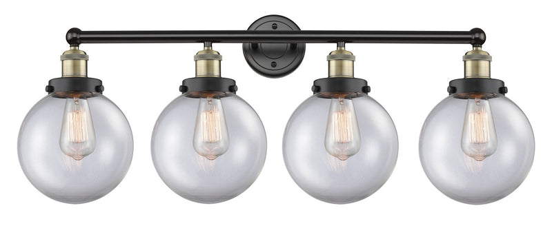 Innovations 616-4W-BAB-G202-8 Four Light Bath Vanity, Black Antique Brass