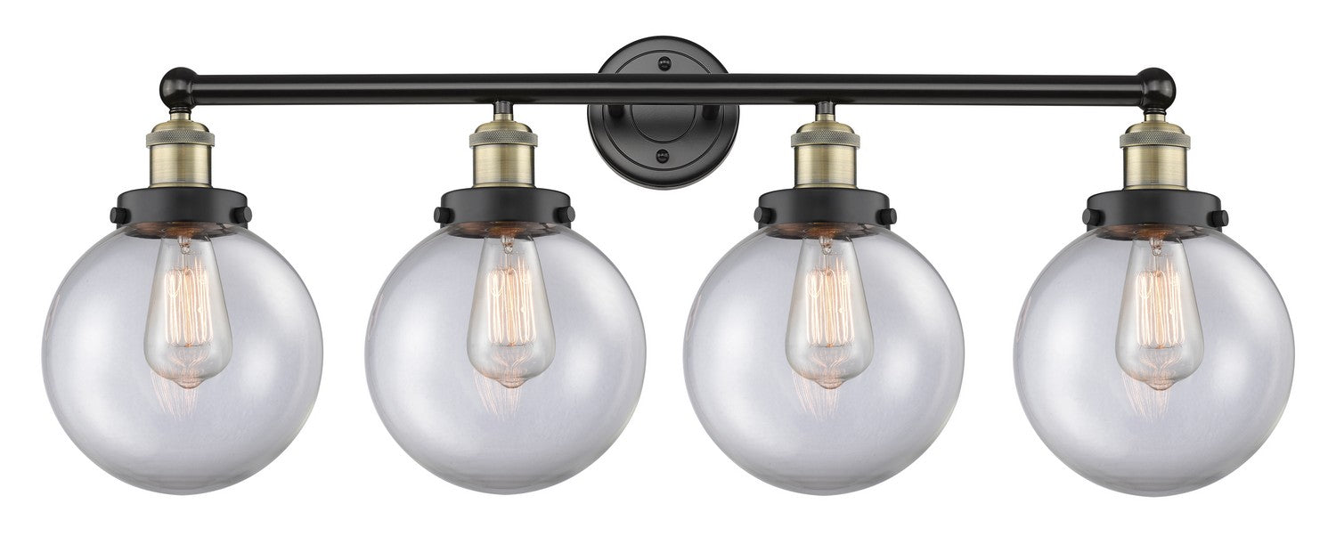Innovations 616-4W-BAB-G202-8 Four Light Bath Vanity, Black Antique Brass