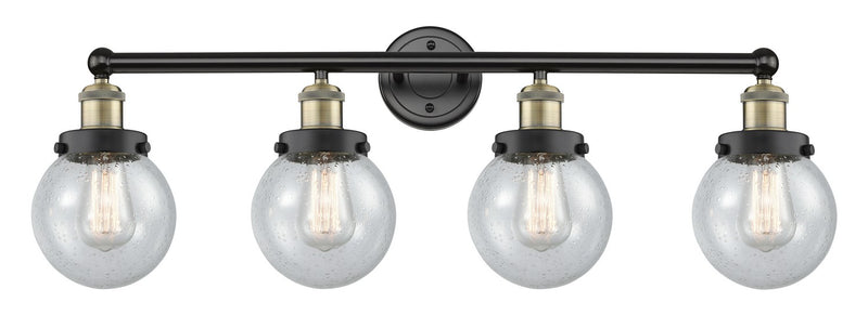 Innovations 616-4W-BAB-G204-6 Four Light Bath Vanity, Black Antique Brass
