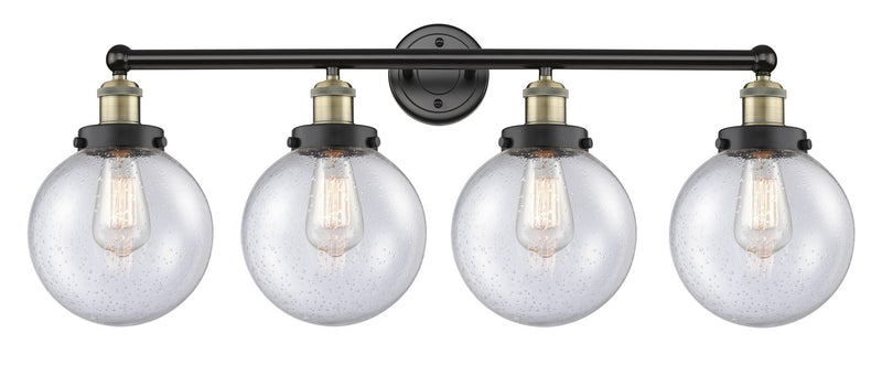 Innovations 616-4W-BAB-G204-8 Four Light Bath Vanity, Black Antique Brass