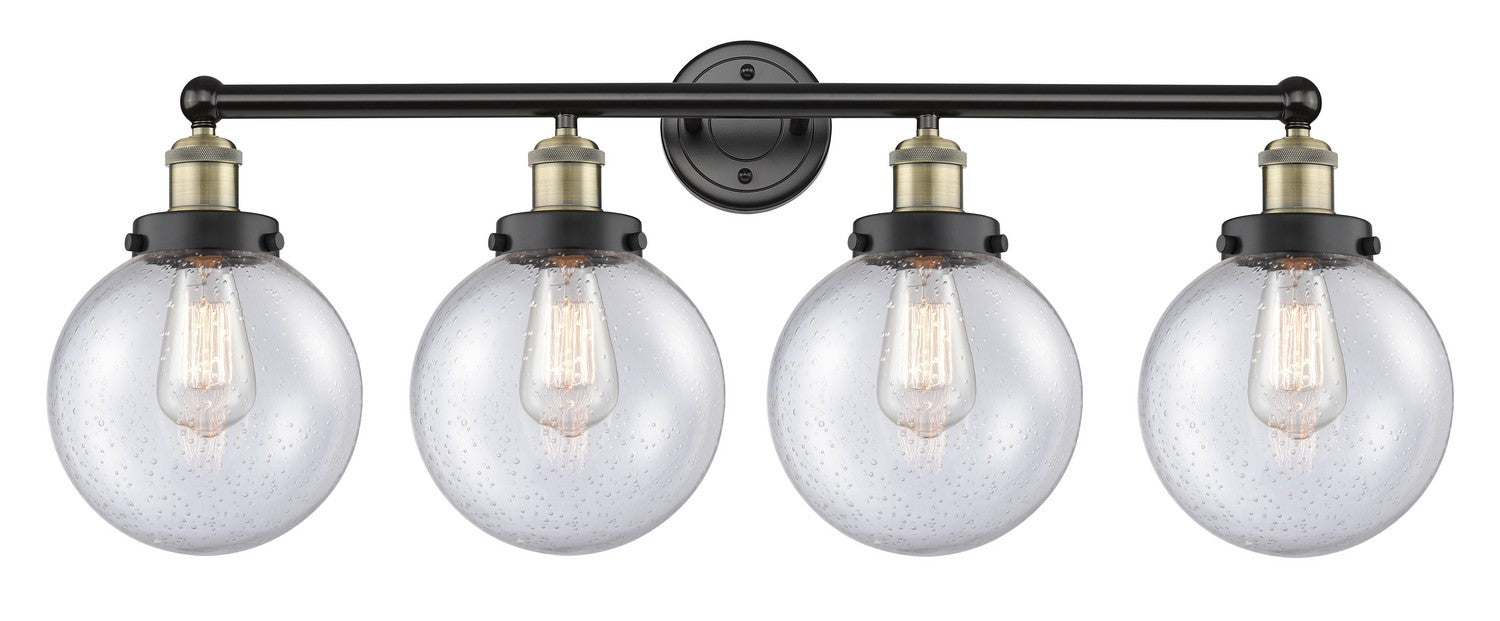 Innovations 616-4W-BAB-G204-8 Four Light Bath Vanity, Black Antique Brass