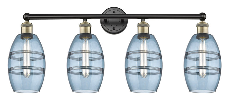 Innovations 616-4W-BAB-G557-6BL Four Light Bath Vanity, Black Antique Brass