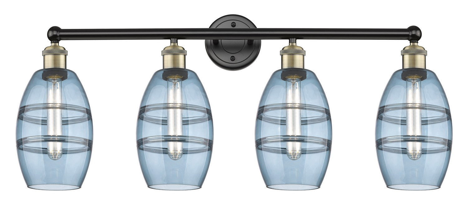 Innovations 616-4W-BAB-G557-6BL Four Light Bath Vanity, Black Antique Brass