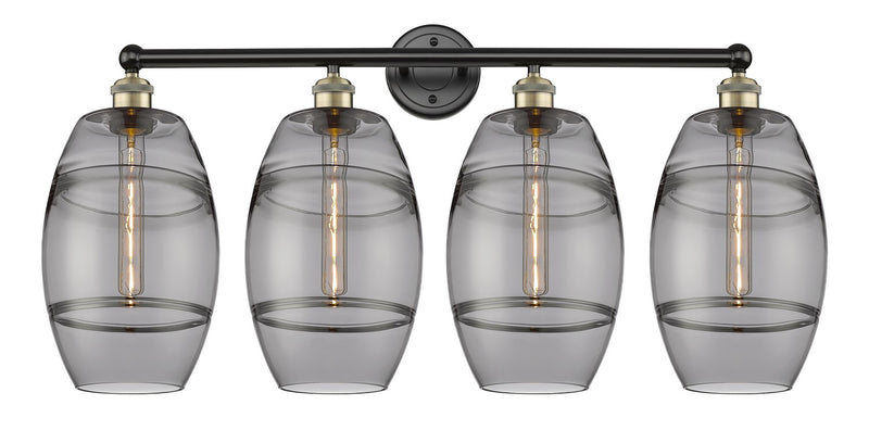 Innovations 616-4W-BAB-G557-8SM Four Light Bath Vanity, Black Antique Brass